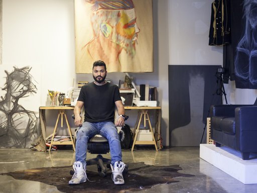 Fahad Al-Obaidly's studio at the Fire Station.