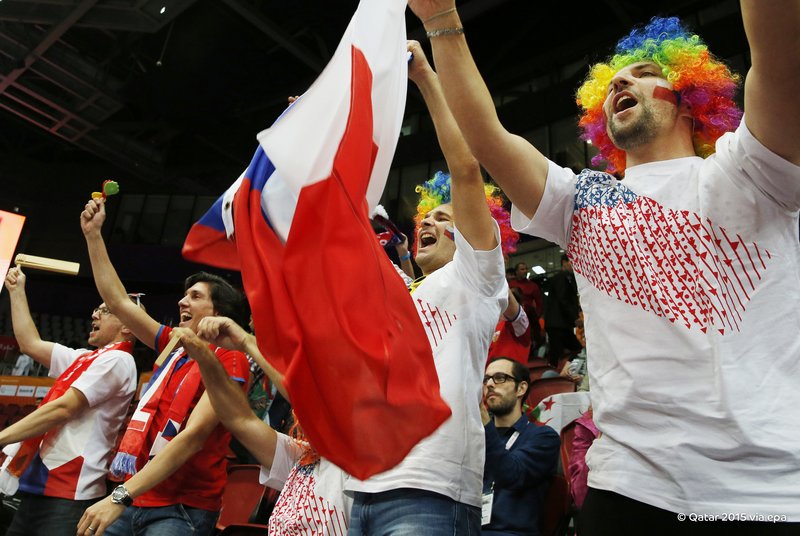 audience in a handball game