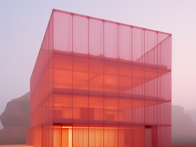 pink building by AI