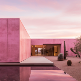 pink house using AI