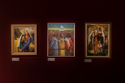 A selection of paintings depicting Palestinian women