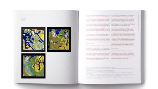 inner pages of the publication featuring text and images of Qajar women