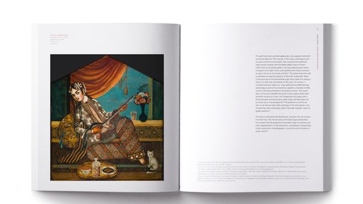 inner pages of the publication featuring text and images of Qajar women